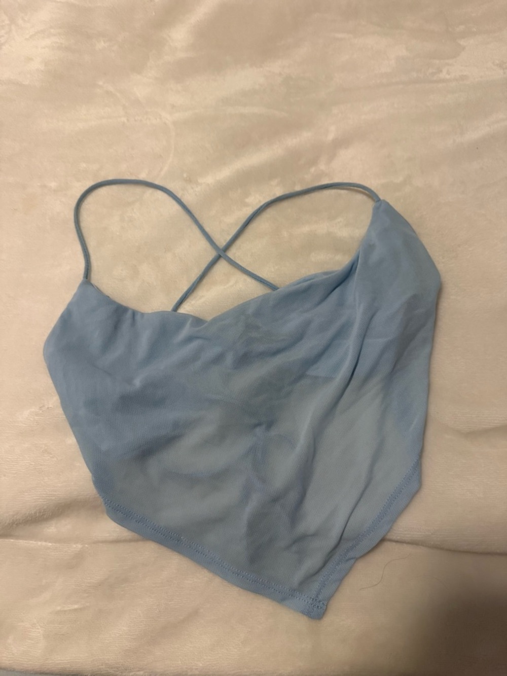 Princess Polly light Blue Mesh tank top